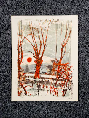 Rudolf Zender - Schweizer Realismus um 1950 – Lithographie – „Soleil d'Hiver“ mit Bleistift signiert kopen? Bied vanaf 48!