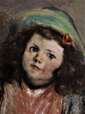 Jan Bleys - Charmant omstreeks 1900 geschilderd portret "Meisje met Hoed" gesigneerd kopen? Bied vanaf 10!