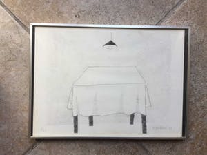 Klaas Gubbels - Tafel met lamp - handgesigneerde litho uit 1979 kopen? Bied vanaf 115!
