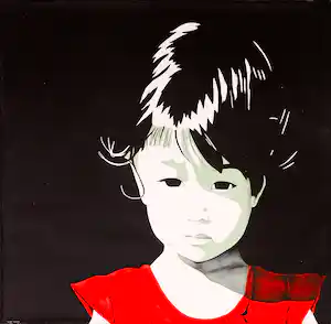 Victor Landeta - Acryl op doek, Portret vendu pour 90€ !