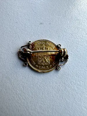 Gouden 5 gulden, 1912, Wilhelmina, kopen? Bied vanaf 125!