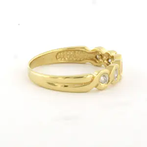 18k geel gouden ring met briljant geslepen diamant tot. 0.10ct – F/G - pique kopen? Bied vanaf 260!