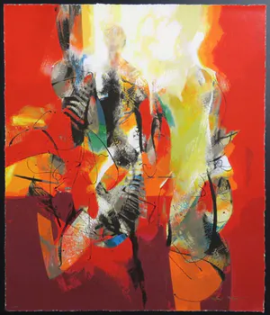 Peter Meijer - Zeefdruk, De dag dat jij kwam - Ingelijst, Galerieprijs €900!, mooi werk! kopen? Bied vanaf 79!