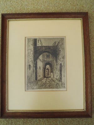 Martin van Waning - Ets - Stadsgezicht kopen? Bied vanaf 20!