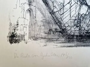 Dirkje Kuik - Fraai gedetailleerde Litho "de rede van Gibraltar" 1979 - beperkte oplage kaufen? Bieten Sie von 28!