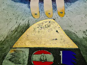 Michel van Overbeeke - Grote in zeer kleine E.A. oplage (5) gemaakte kleuren ets "Ritueel II" kopen? Bied vanaf 72!