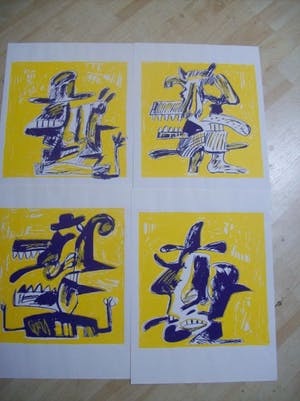 Anton Martineau - map met 4 zeefdrukken in oplage van 100 in opdracht gedrukt kopen? Bied vanaf 70!