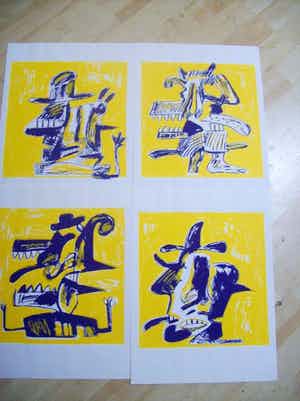 Anton Martineau - map met 4 zeefdrukken in oplage van 100 in opdracht gedrukt verkocht voor € 70!