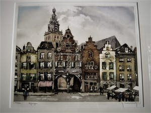 Roger Hebbelinck - Karakteristiek Hebbelinck Grafiek - "marktdag te Nijmegen" gesigneerd kopen? Bied vanaf 20!