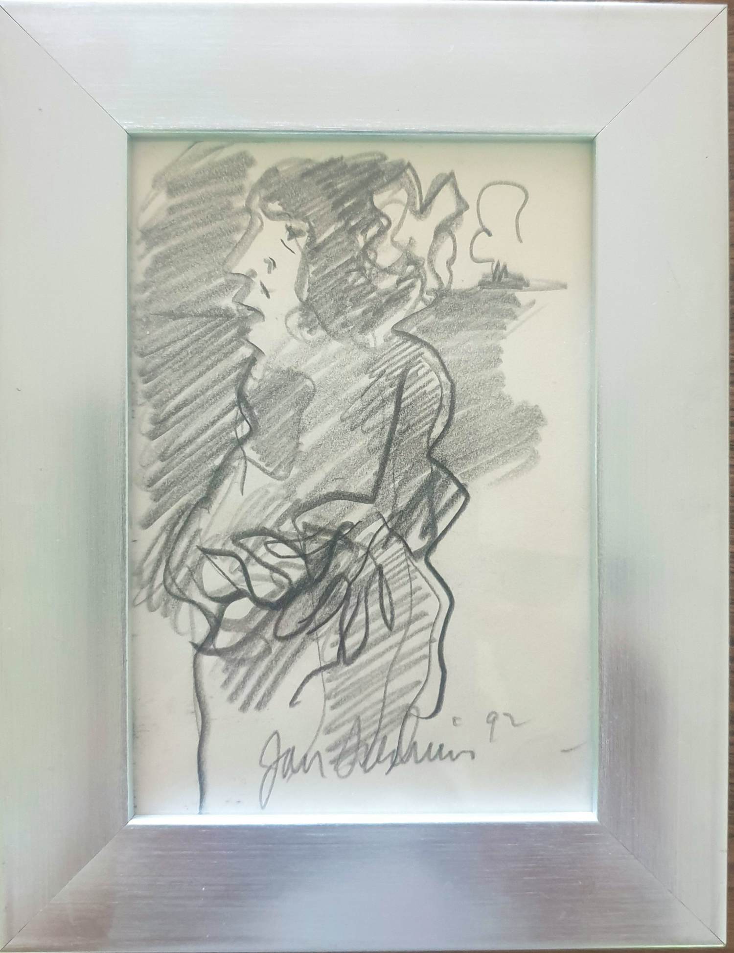 Jan Sierhuis - Flamenco Danseres - 1992 - Potloodtekening - 14 x 10 cm - Gesigneerd kopen? Bied vanaf 25!
