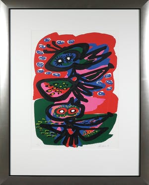 Anton Rooskens - Litho, Vogel met hoofd - Ingelijst (Groot) kopen? Bied vanaf 250!