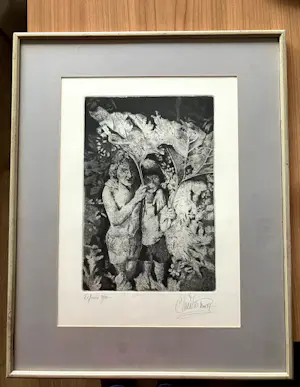 Niet of onleesbaar gesigneerd - Prachtig ingelijste ets met de titel " ERFENIS " kaufen? Bieten Sie von 1!