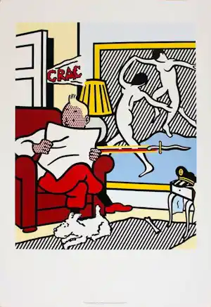 Roy Lichtenstein - Poster- Tintin reading - Brussel verkauft für € 91!