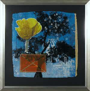 Mark Verdoes - Zeefdruk, Zonder titel - Ingelijst verkocht voor € 35!