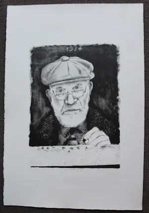 Herman Berserik - Litho: Zelfportret - 1984 kopen? Bied vanaf 99!