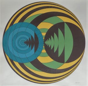 Ronald Abram - Abstract geometrische compositie kopen? Bied vanaf 50!