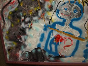 Hannes van Es - Zeer groot ingelijst schilderij (160 x 200 cm), “Me” (All that Space…) – 1987 kopen? Bied vanaf 1!