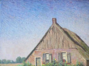 Willy van Schoonhoven van Beurden - Boerderij te Havelte - Olieverf/doek kopen? Bied vanaf 120!