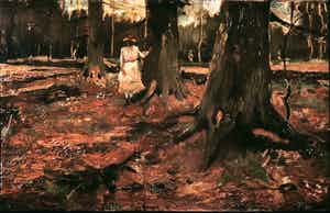 Paul Huf - Foto, A Girl in White in the Woods van Vincent van Gogh - Ingelijst verkocht voor € 1!