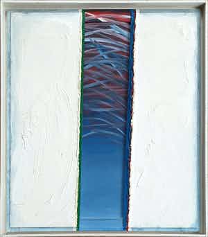 Henk van Rooij - Acryl/olieverf: 'Reliëf schilderij II' (1979) verkocht voor € 135!