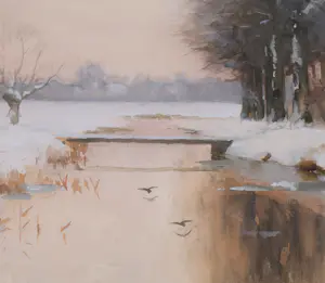 Fredericus van Rossum du Chattel - Winter landschap kopen? Bied vanaf 900!