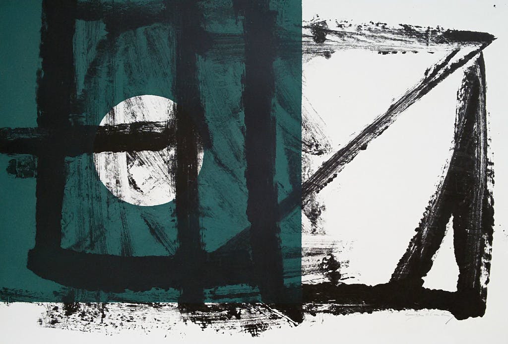 Adine Engelman - Abstracte compositie, monotype verkocht voor € 75!