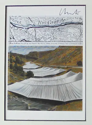 Christo - "OVER THE RIVER," - Project for the Rio Grande " - handgesigneerd in pptout kopen? Bied vanaf 1!