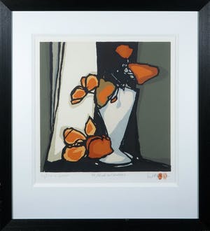Fon Klement - Boardsnede, Les fleurs automnales- Ingelijst kopen? Bied vanaf 100!