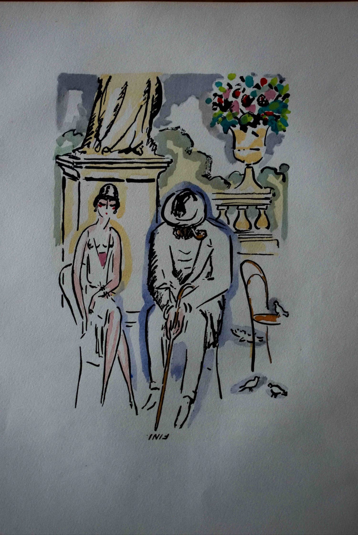 Kees van Dongen - Pochoir - In het park - 1925 verkocht voor € 300!