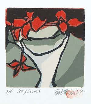 Fon Klement - Boardsnede, Les Fleurs verkocht voor € 35!
