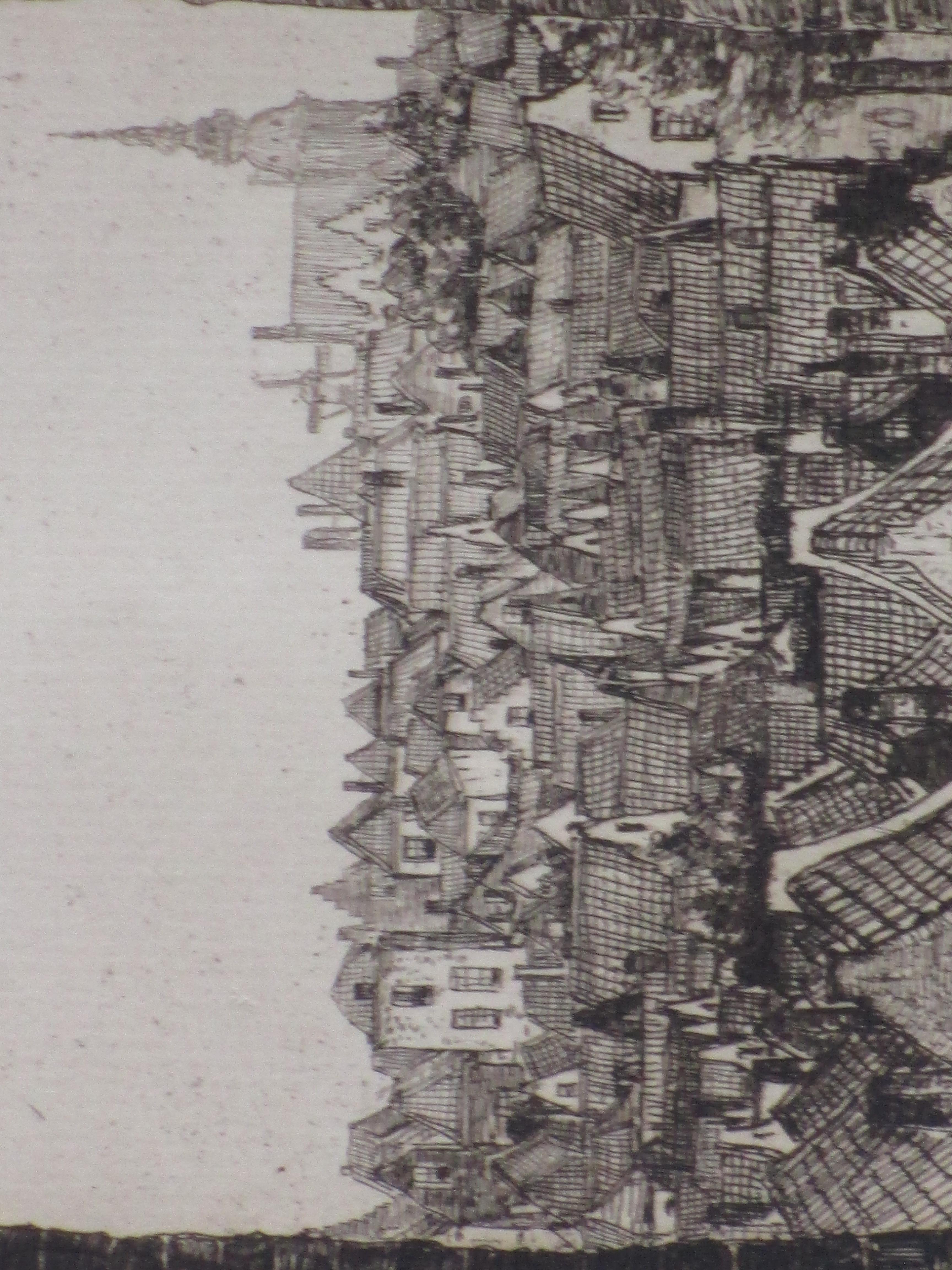 Herman Heuff - Stadsgezicht Zierikzee - Ets kopen? Bied vanaf 45!