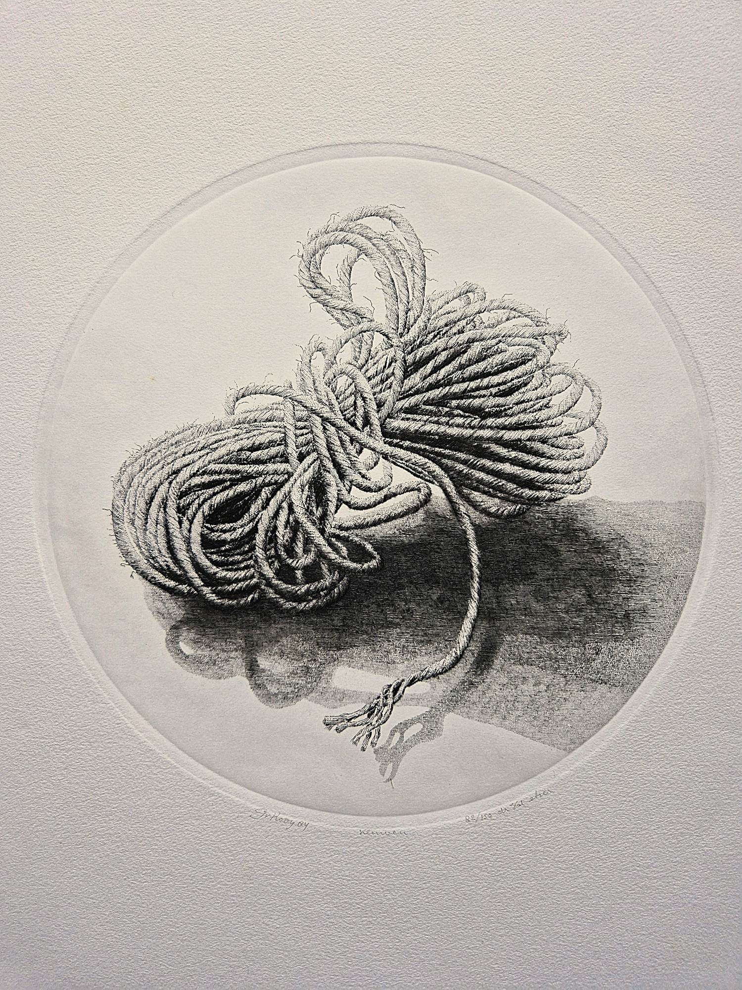 Gerard van Rooy - Grote "druk van de etser" Ets - kluwe touw - beperkte oplage (150) kopen? Bied vanaf 35!