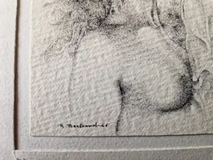 Raymond Bertrand - twee mooie (sur)realistische potlood/inkt tekening "naakten" gesigneerd kopen? Bied vanaf 67!