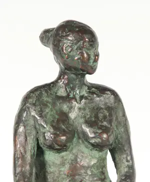 Mieke de Groot - Bronzen beeld, Zittend naakt kopen? Bied vanaf 100!