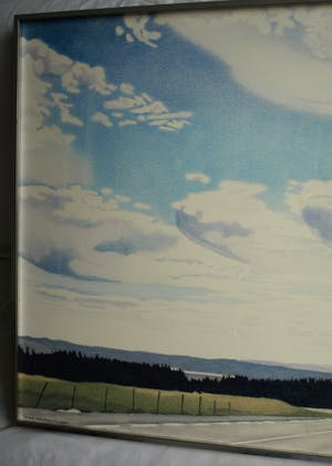 Inge Krassenburg - Tekening, “Landschap” – gesigneerd en ingelijst (Groot) kopen? Bied vanaf 1!