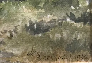 Lies Veenhoven - Steenfabriek aan de Waal - Aquarel kopen? Bied vanaf 40!