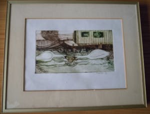 Adriaan de Kok - Prachtige kleuren ets titel ' Gezamelijke maaltijd " kopen? Bied vanaf 15!