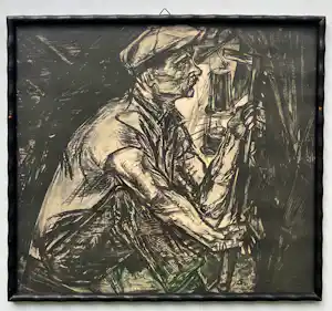 Jan Toorop - litho | 'De Mijnwerker' | 1915 (INGELIJST) verkauft für € 50!