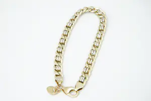 18 - Aparte 14Krt ged. gouden fantasie armband - gekeurd - zilveren ringetjes! kopen? Bied vanaf 110!