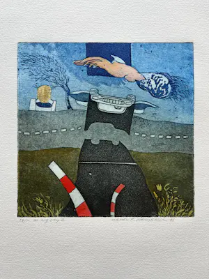 Michel van Overbeeke - "On My Way II" - Ets/aquatint - Gesigneerd - 27/50 - 1996 kopen? Bied vanaf 75!