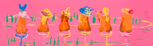 Buy Espen Hagen - Six ladies at the pink bar? Bid from 45!