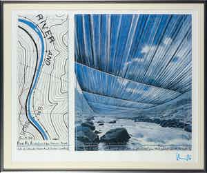Christo - Handgesigneerd exemplaar Over the river - Ingelijst verkocht voor € 1!