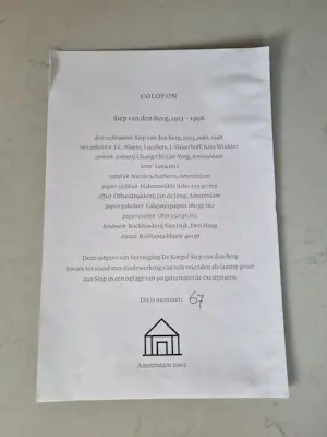 Siep van den Berg - Drie Zeefdrukken 1953, 1982, 1998 en vier gedichten kopen? Bied vanaf 70!