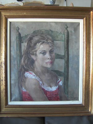 Paula Verberckmoes - Portret van jong meisje op stoel. kopen? Bied vanaf 35!
