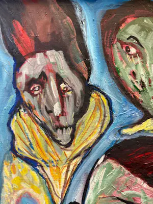 Buy Lucebert - De hemelese Boden, Groot werk in olieverf op doek? Bid from 7500!
