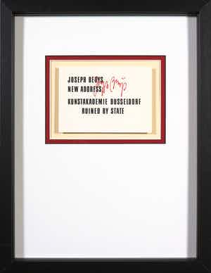 Joseph Beuys - Gesigneerde postkaart, Joseph Beuys New Address: (...) verkocht voor € 1!