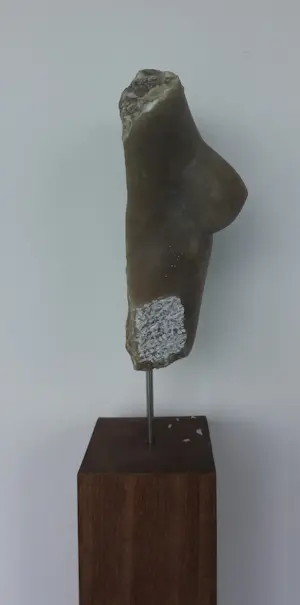 Angelo Moyano - Sculptuur van natuursteen / albast op houten sokkel, Vrouwentorso kopen? Bied vanaf 1500!