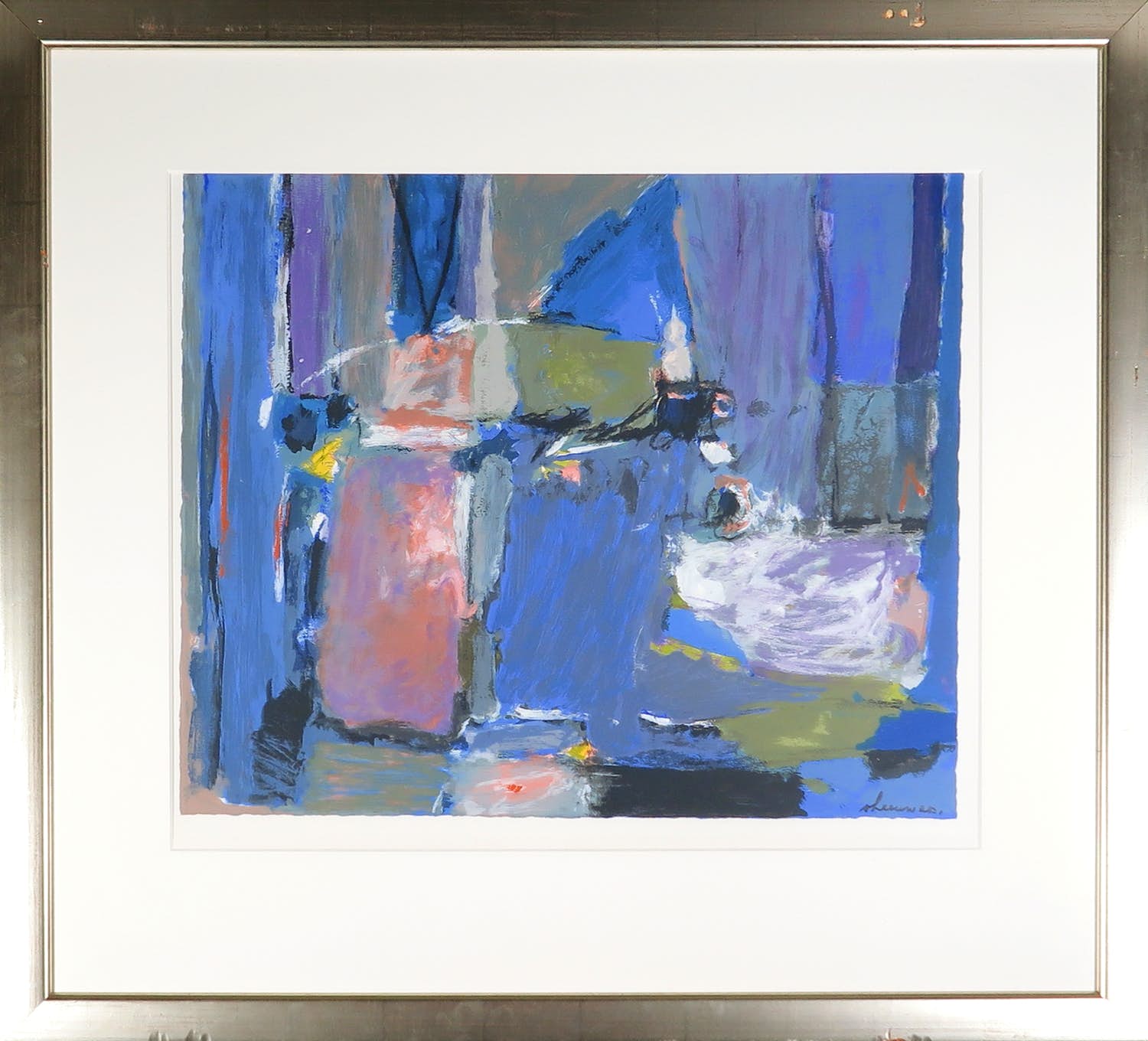 Wil van Leeuwen - Zeefdruk, De lente - Ingelijst verkocht voor € 50!