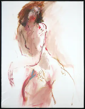 Franscz Witte - Gemengde techniek op papier, Leunend vrouwelijk naakt kopen? Bied vanaf 1!