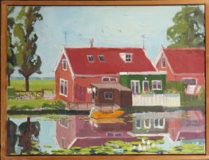 Ronald J. Schuurman - Olieverf op doek, 't Gein V - Ingelijst kopen? Bied vanaf 35!